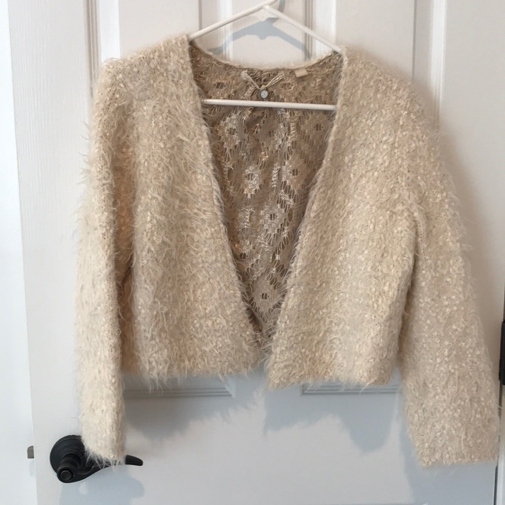 Anthropologie fur cropped jacket